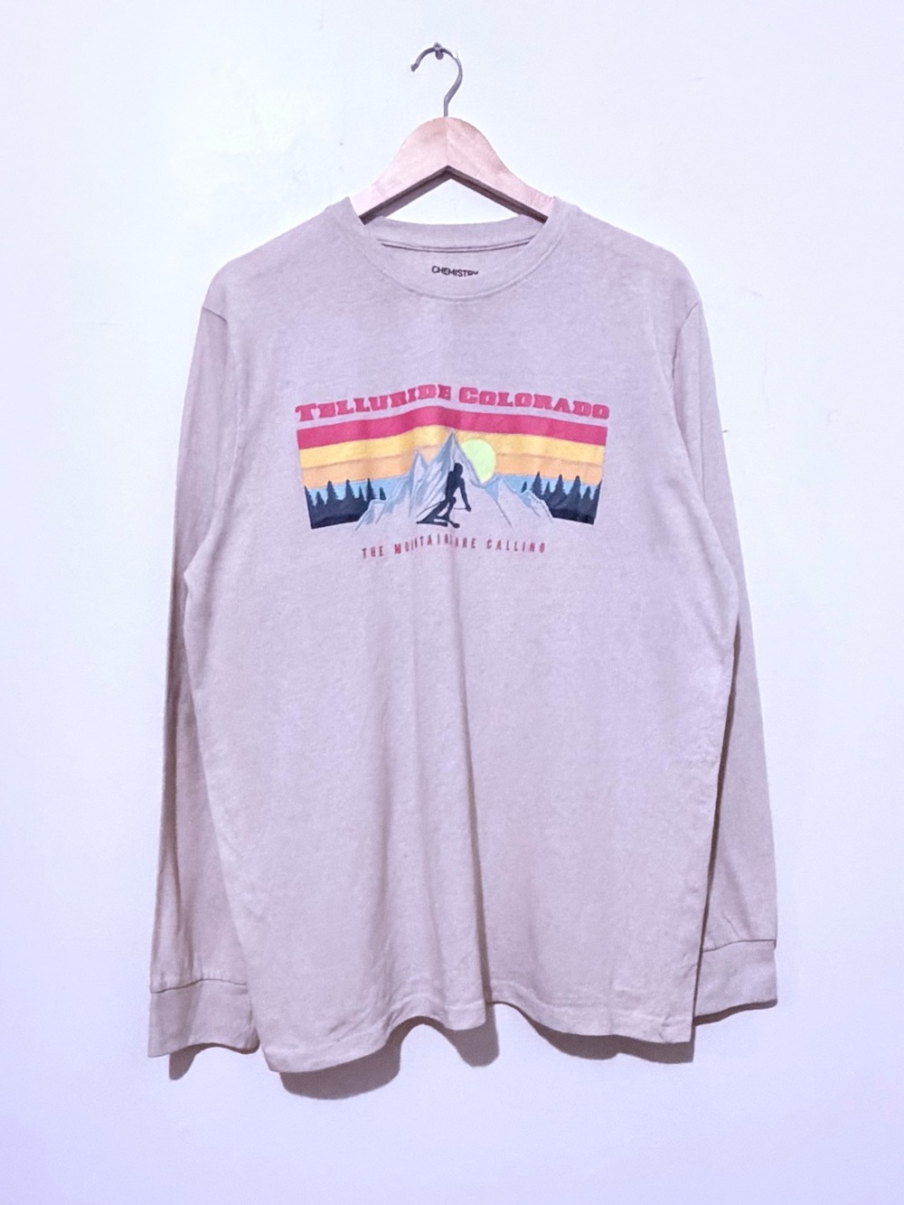 Chemistry Telluride Colorado Graphic Long Sleeve - Beige